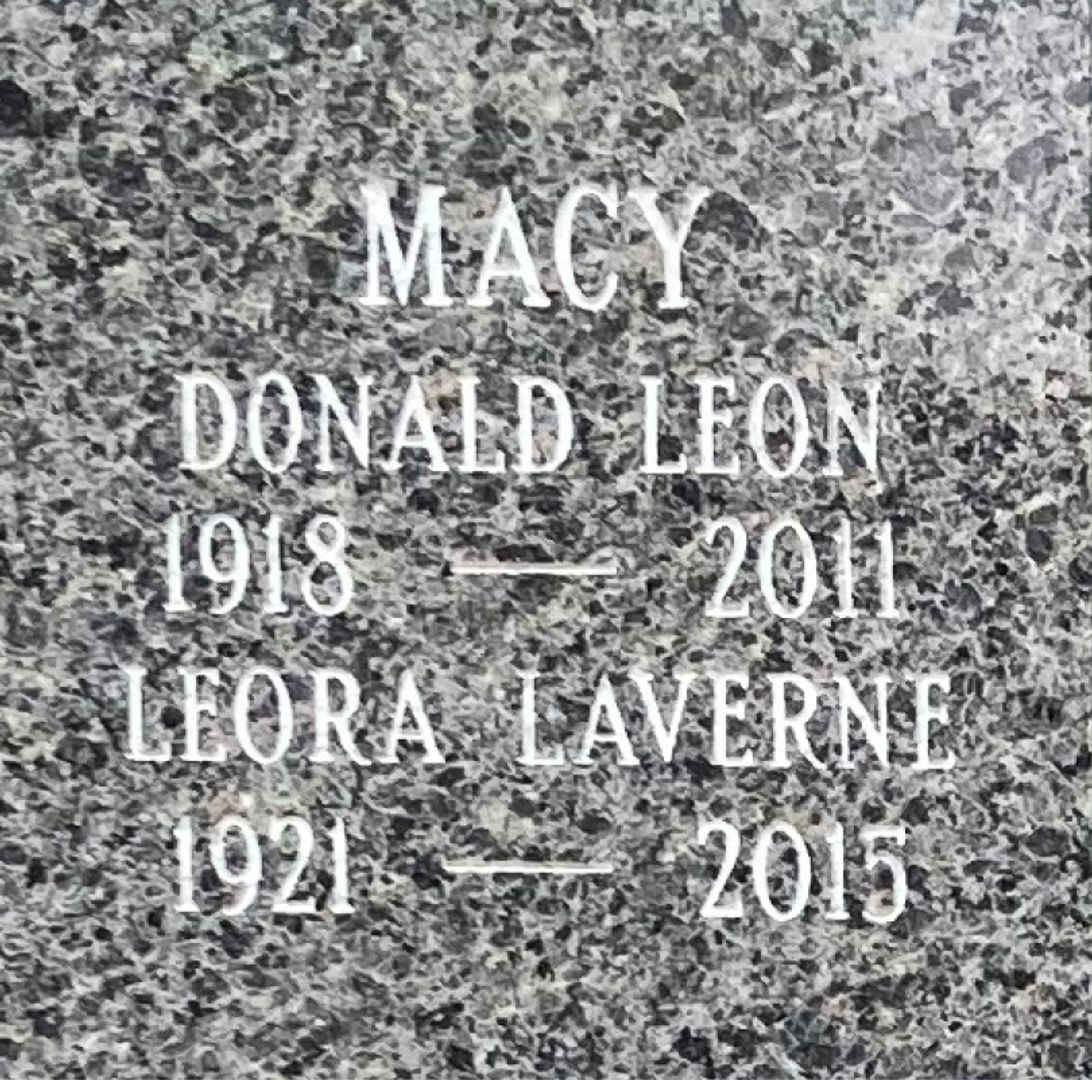 Leora Laverne Macy's grave