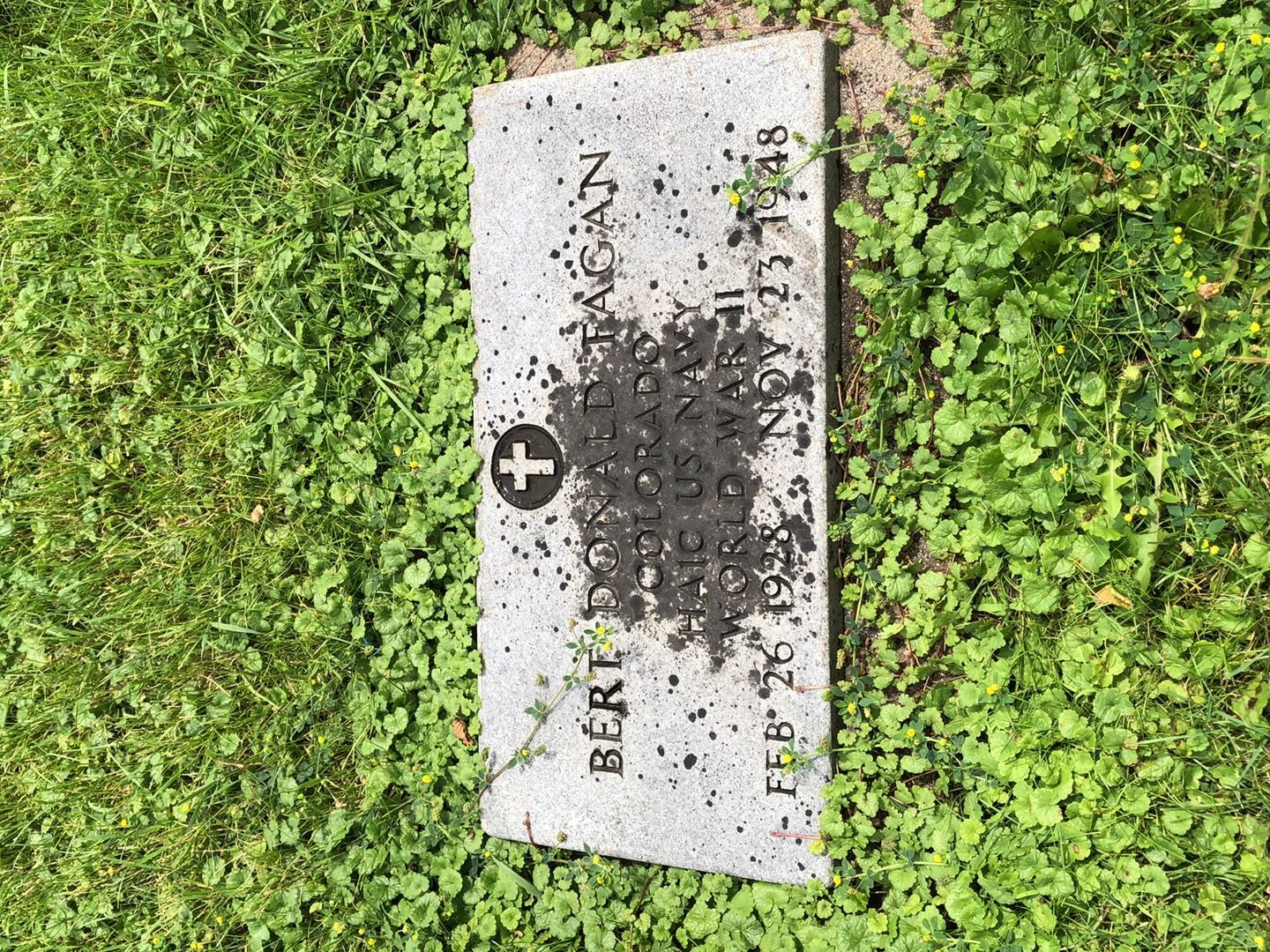 Bert Donald Fagan's grave. Photo 1